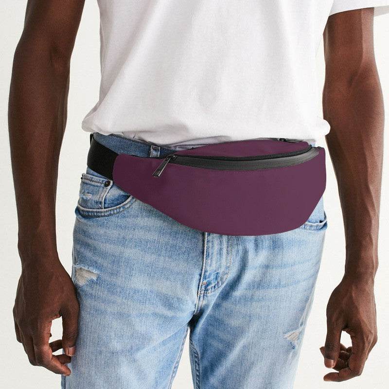 Medium-Dark Fully-Muted Magenta Belt Bag (PIM2-FM-MD) - Man Front CloseUp