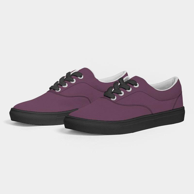 Medium-Dark Fully-Muted Magenta Men's Canvas Sneakers (PIM2-FM-MD) - Side 3