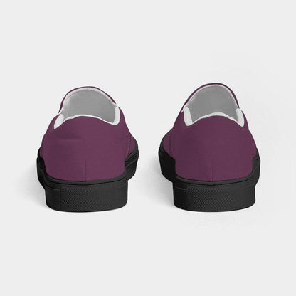 Medium-Dark Fully-Muted Magenta Men's Slip-On Canvas Sneakers (PIM2-FM-MD) - Back