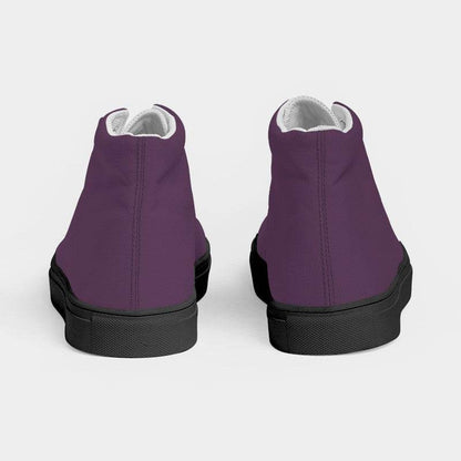 Medium-Dark Fully-Muted Magenta Women's High-Top Canvas Sneakers (M-FM-MD) - Back