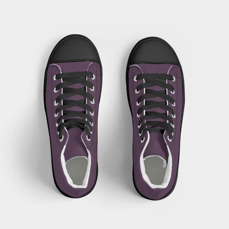 Medium-Dark Fully-Muted Magenta Women's High-Top Canvas Sneakers (M-FM-MD) - Top