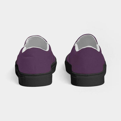 Medium-Dark Fully-Muted Magenta Women's Slip-On Canvas Sneakers (M-FM-MD) - Back