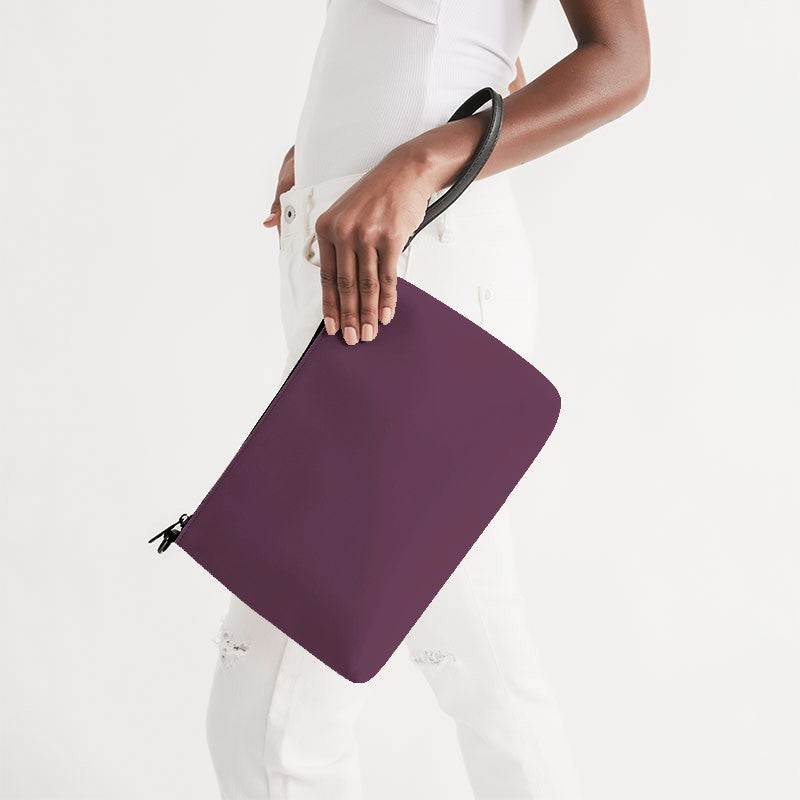 Medium-Dark Fully-Muted Magenta Zip Pouch (PIM2-FM-MD) - Side Holding