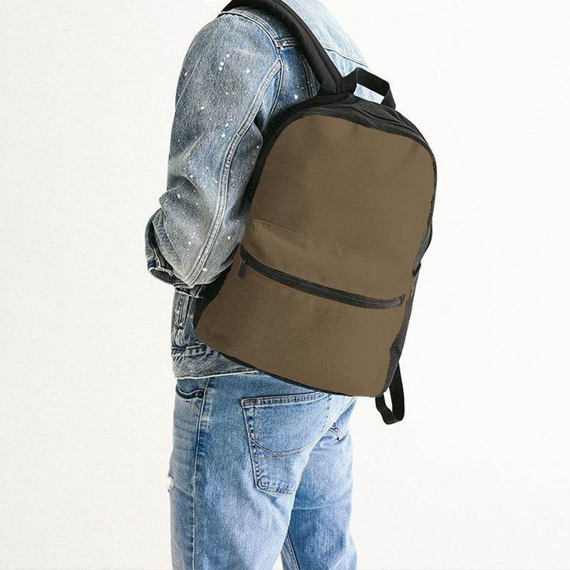 Medium-Dark Fully-Muted Orange Canvas Backpack (YO2-FM-MD) - Man Back CloseUp