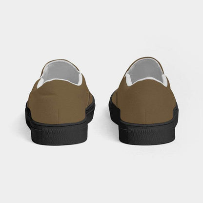 Medium-Dark Fully-Muted Orange Men's Slip-On Canvas Sneakers (YO2-FM-MD) - Back