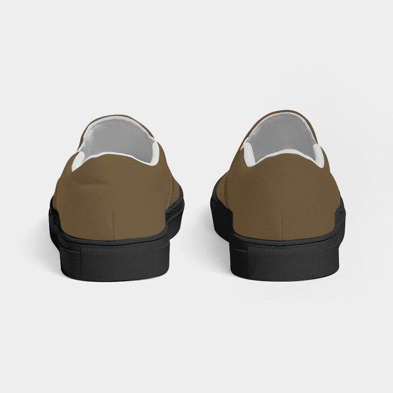 Medium-Dark Fully-Muted Orange Women's Slip-On Canvas Sneakers (YO2-FM-MD) - Back
