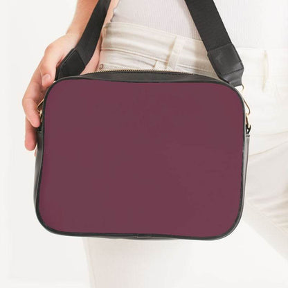Medium-Dark Fully-Muted Pink Crossbody Bag (PI-FM-MD) - Woman Front CloseUp