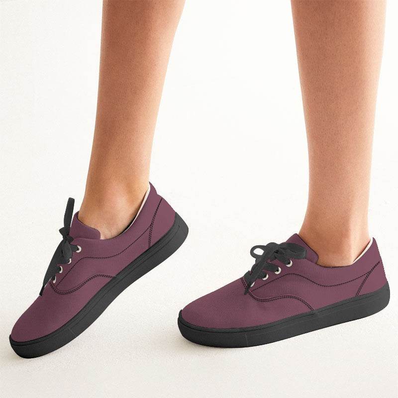 Medium-Dark Fully-Muted Pink Women's Canvas Sneakers (PI-FM-MD) - Woman CloseUp