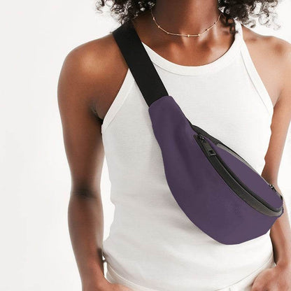 Medium-Dark Fully-Muted Purple Belt Bag (MPU2-FM-MD) - Woman Front CloseUp