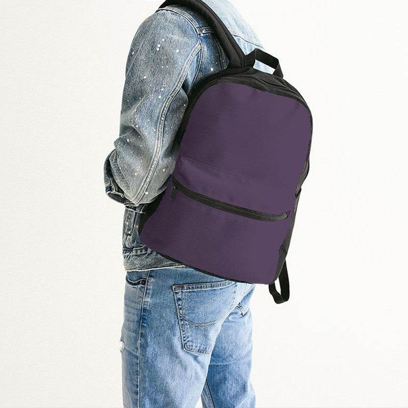 Medium-Dark Fully-Muted Purple Canvas Backpack (MPU2-FM-MD) - Man Back CloseUp