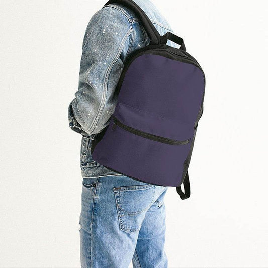 Medium-Dark Fully-Muted Purple Canvas Backpack (PU-FM-MD) - Man Back CloseUp