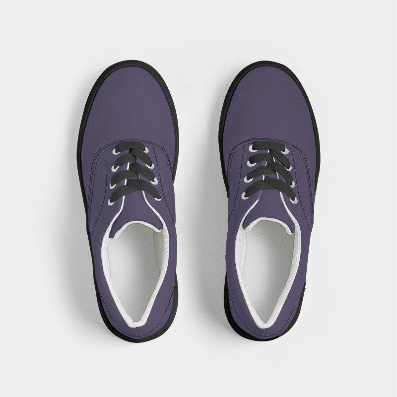 Medium-Dark Fully-Muted Purple Men's Canvas Sneakers (PU-FM-MD) - Top
