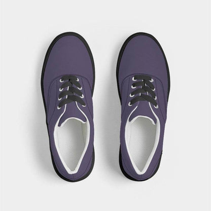 Medium-Dark Fully-Muted Purple Men's Canvas Sneakers (PU-FM-MD) - Top