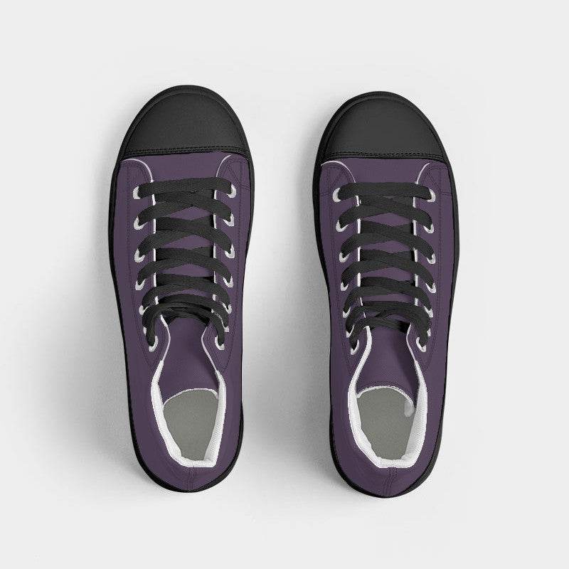 Medium-Dark Fully-Muted Purple Men's High-Top Canvas Sneakers (MPU2-FM-MD) - Top
