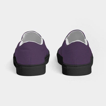 Medium-Dark Fully-Muted Purple Men's Slip-On Canvas Sneakers (MPU2-FM-MD) - Back