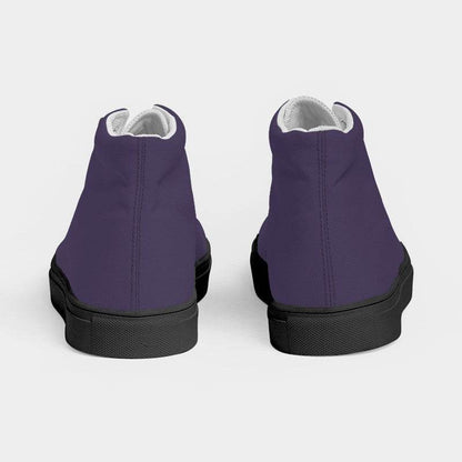 Medium-Dark Fully-Muted Purple Women's High-Top Canvas Sneakers (PU-FM-MD) - Back