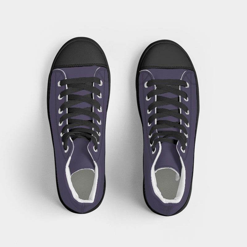Medium-Dark Fully-Muted Purple Women's High-Top Canvas Sneakers (PU-FM-MD) - Top