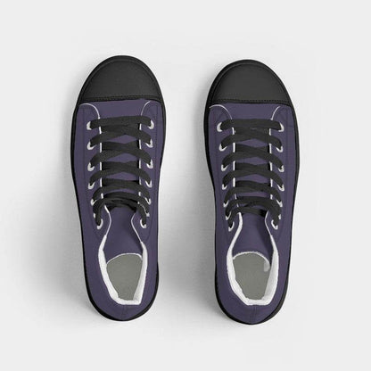 Medium-Dark Fully-Muted Purple Women's High-Top Canvas Sneakers (PU-FM-MD) - Top