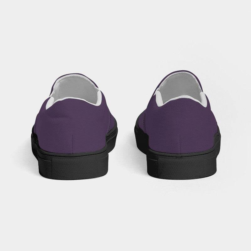 Medium-Dark Fully-Muted Purple Women's Slip-On Canvas Sneakers (MPU2-FM-MD) - Back