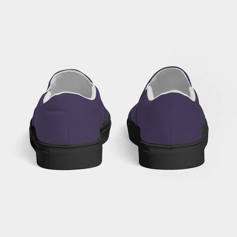 Medium-Dark Fully-Muted Purple Women's Slip-On Canvas Sneakers (PU-FM-MD) - Back