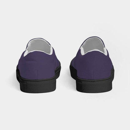 Medium-Dark Fully-Muted Purple Women's Slip-On Canvas Sneakers (PU-FM-MD) - Back