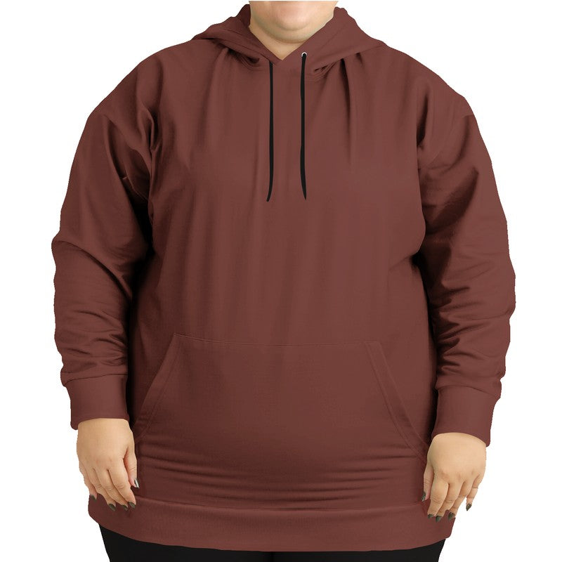 Medium-Dark Fully-Muted Red Hoodie PLUS (R-FM-MD) - Woman Front PLUS