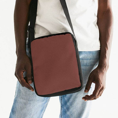 Medium-Dark Fully-Muted Red Messenger Pouch (R-FM-MD) - Man Front CloseUp