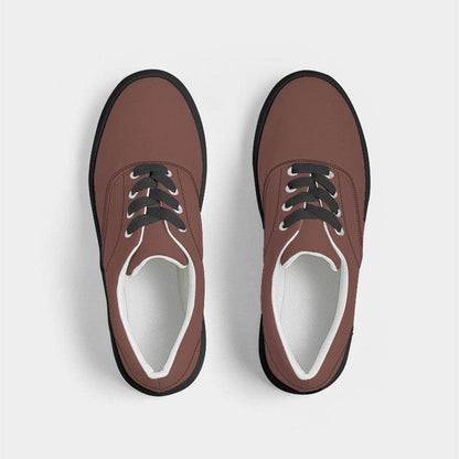 Medium-Dark Fully-Muted Red Women's Canvas Sneakers (R-FM-MD) - Top