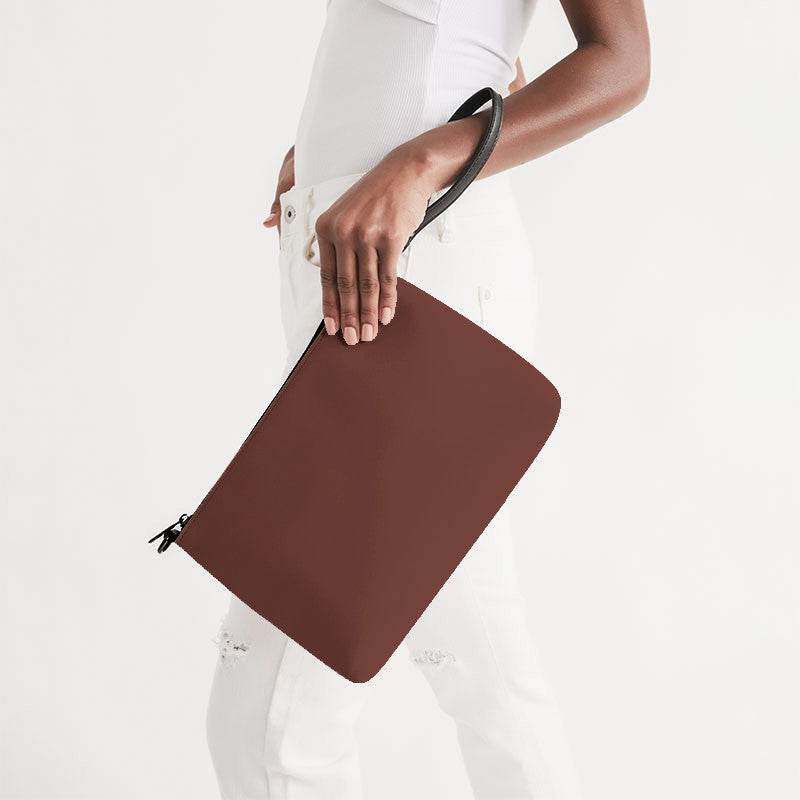 Medium-Dark Fully-Muted Red Zip Pouch (R-FM-MD) - Side Holding