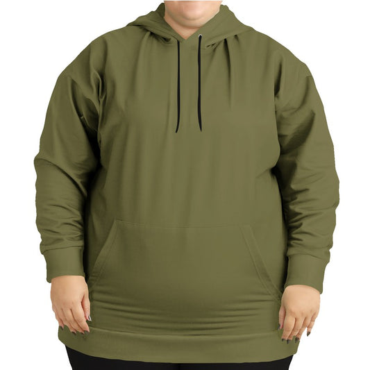Medium-Dark Fully-Muted Yellow Hoodie PLUS (LY2-FM-MD) - Woman Front PLUS