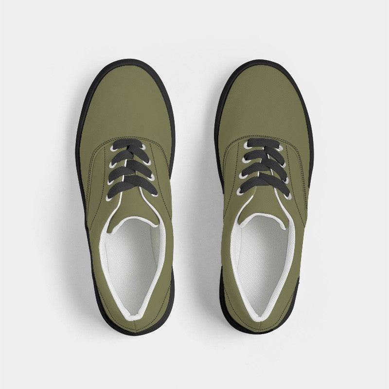Medium-Dark Fully-Muted Yellow Men's Canvas Sneakers (LY2-FM-MD) - Top