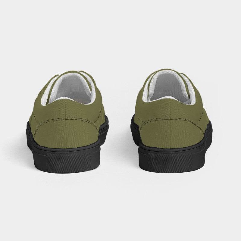 Medium-Dark Fully-Muted Yellow Women's Canvas Sneakers (LY2-FM-MD) - Back