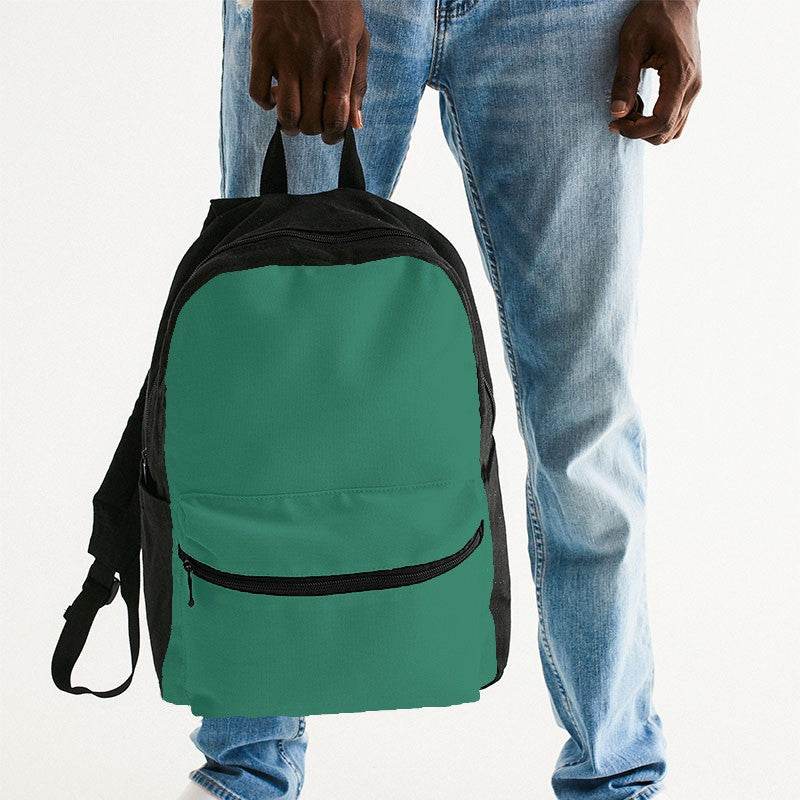 Medium-Dark Medium Blue-Green Canvas Backpack (BGG1-ME-MD) - Man Holding