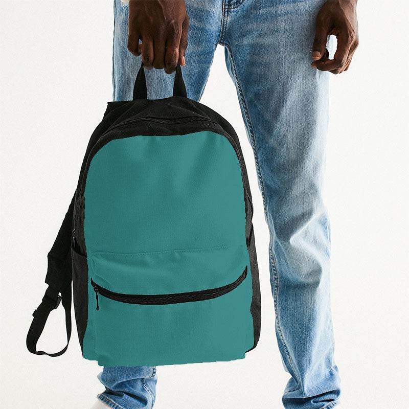 Medium-Dark Medium Blue-Green Canvas Backpack (CBG2-ME-MD) - Man Holding