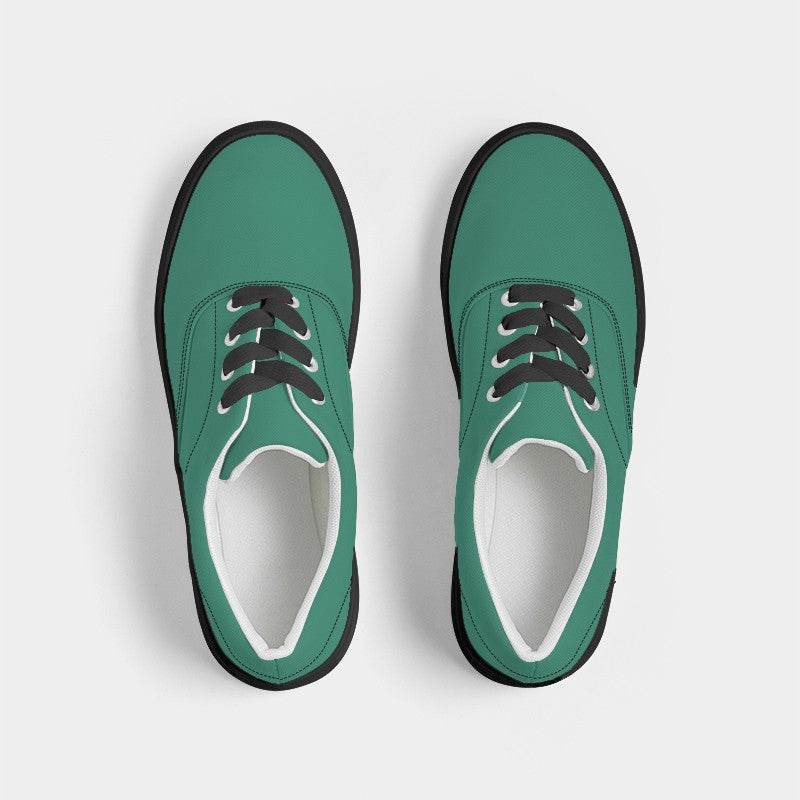 Medium-Dark Medium Blue-Green Men's Canvas Sneakers (BGG1-ME-MD) - Top