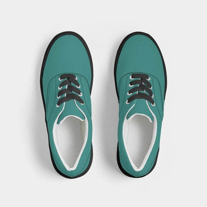 Medium-Dark Medium Blue-Green Men's Canvas Sneakers (CBG3-ME-MD) - Top