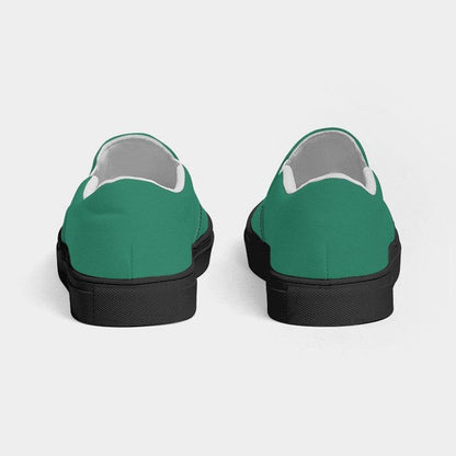 Medium-Dark Medium Blue-Green Men's Slip-On Canvas Sneakers (BGG1-ME-MD) - Back