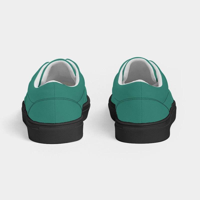 Medium-Dark Medium Blue-Green Women's Canvas Sneakers (BG-ME-MD) - Back