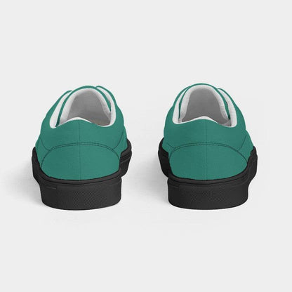 Medium-Dark Medium Blue-Green Women's Canvas Sneakers (BG-ME-MD) - Back