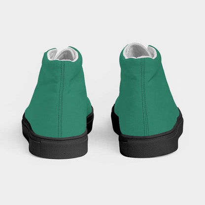 Medium-Dark Medium Blue-Green Women's High-Top Canvas Sneakers (BGG1-ME-MD) - Back