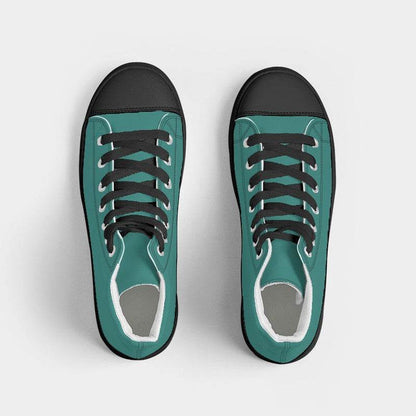 Medium-Dark Medium Blue-Green Women's High-Top Canvas Sneakers (CBG3-ME-MD) - Top
