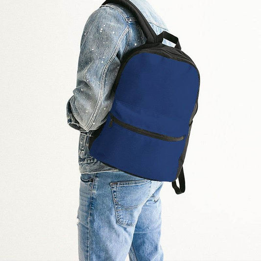 Medium-Dark Medium Blue Canvas Backpack (IB1-ME-MD) - Man Back CloseUp