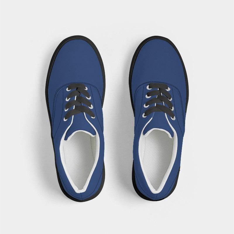 Medium-Dark Medium Blue Women's Canvas Sneakers (IB1-ME-MD) - Top