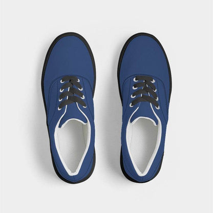 Medium-Dark Medium Blue Women's Canvas Sneakers (IB1-ME-MD) - Top