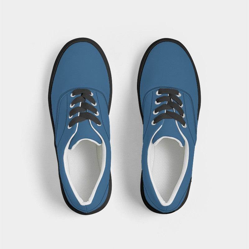 Medium-Dark Medium Blue Women's Canvas Sneakers (IB3-ME-MD) - Top