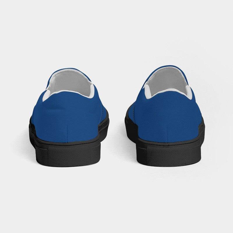 Medium-Dark Medium Blue Women's Slip-On Canvas Sneakers (IB2-ME-MD) - Back