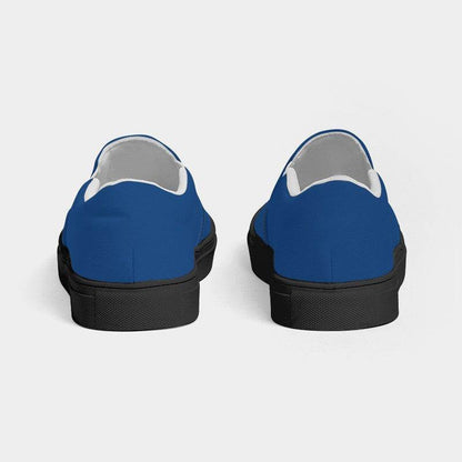 Medium-Dark Medium Blue Women's Slip-On Canvas Sneakers (IB2-ME-MD) - Back