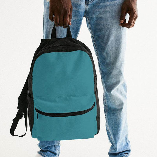 Medium-Dark Medium Cyan Canvas Backpack (C-ME-MD) - Man Holding