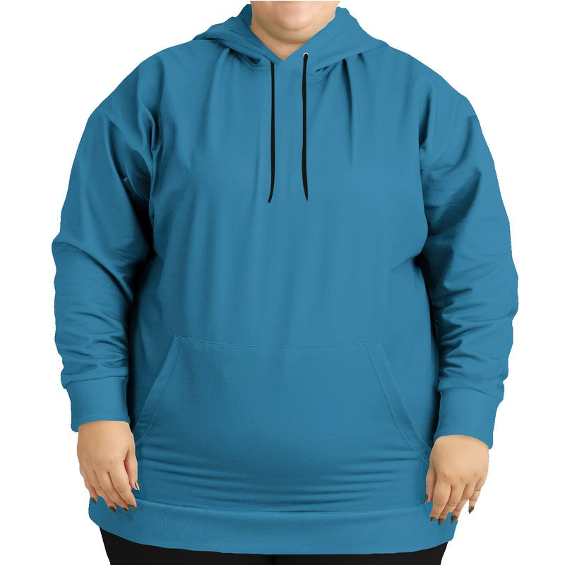 Medium-Dark Medium Cyan Hoodie PLUS (BC1-ME-MD) - Woman Front PLUS