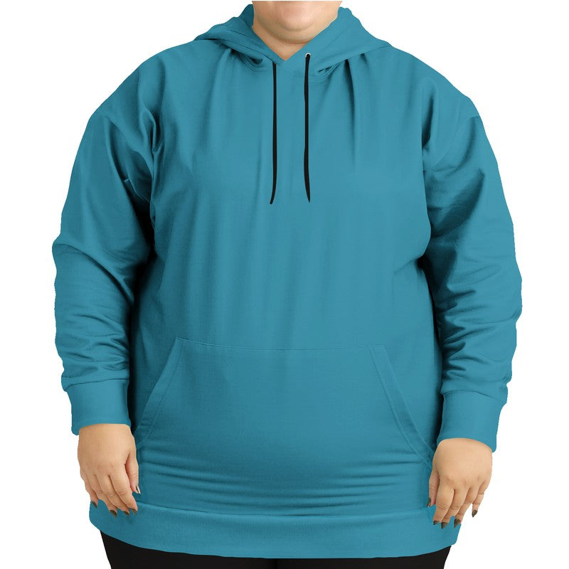 Medium-Dark Medium Cyan Hoodie PLUS (BC3-ME-MD) - Woman Front PLUS